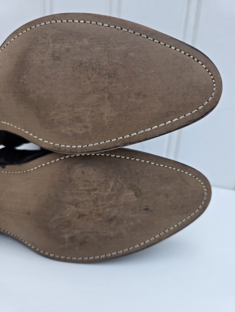Laredo Western Brown Leather Ankle Boots Zip Up Round Toe Mens Size 7D - Picture 8 of 12